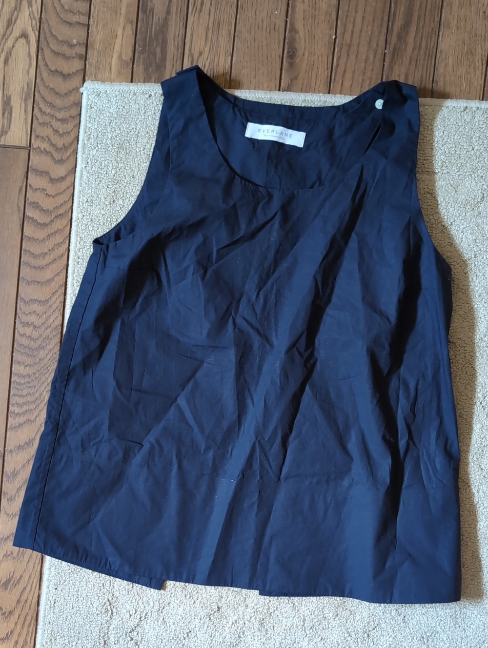 Everlane Navy Square-Neck Sleeveless Blouse